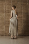 Mutedance 25 Spring/Summer Deep V-neck Pleated Dress MD-MD25SS24-BEIGE